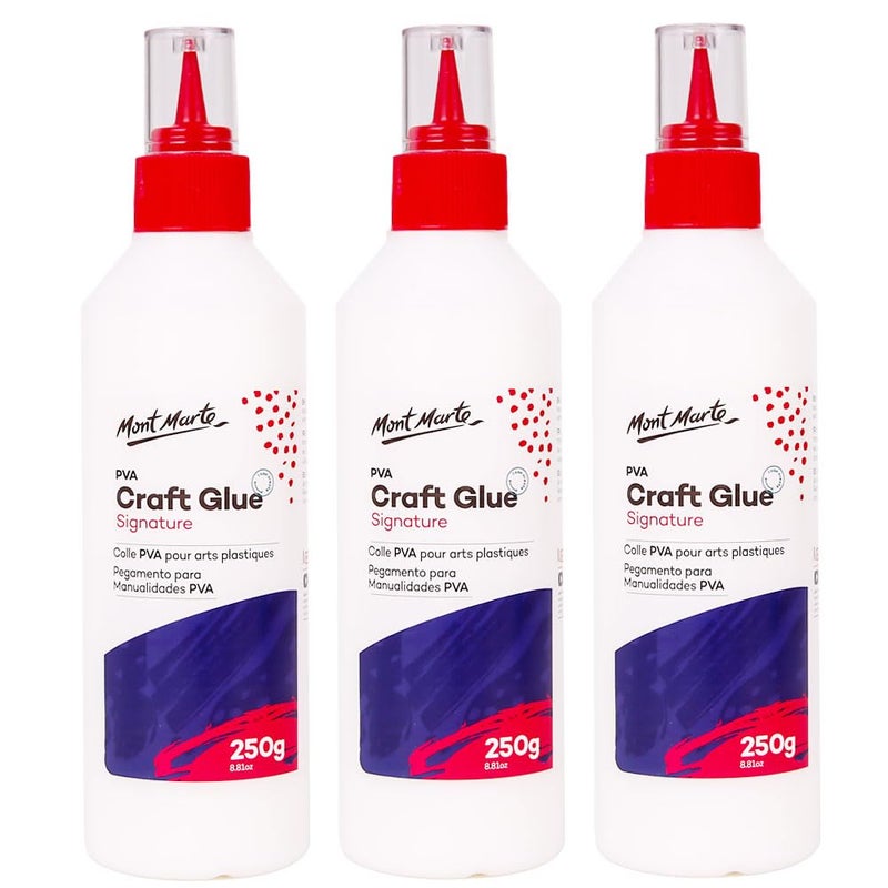 Mont Marte غراء مونت مارت PVA، غراء حرفي، طرف دقيق 250غ - 3 عبوات - Image 1